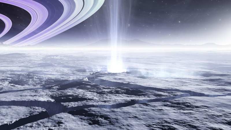 Predstava výtriskov na mesiaci Enceladus