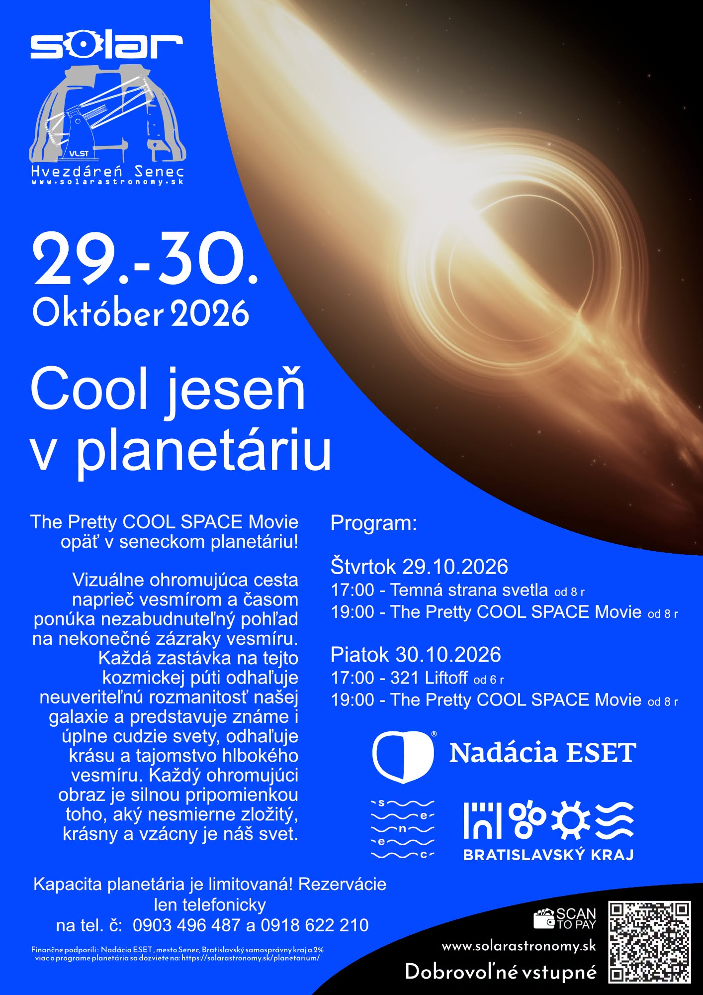 COOL jeseň v planetáriu – program 29. a 30. októbra 2026